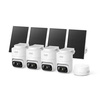 Productafbeelding van Anker eufy C37 buitencamera met zonnepaneel (set van 4 stuks + HomeBase Mini), 2K, wit