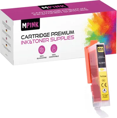 Produktbild von Druckerpatronen für Canon CLI-551Y Gelb IP7200 7250 8750 MG5400 5450 6420 7100 Series