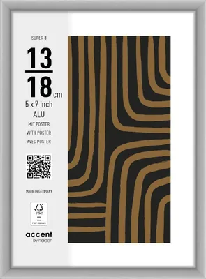 Produktbild von accent by nielsen Aluminium Bilderrahmen Super 8, 13x18 cm, Silber matt