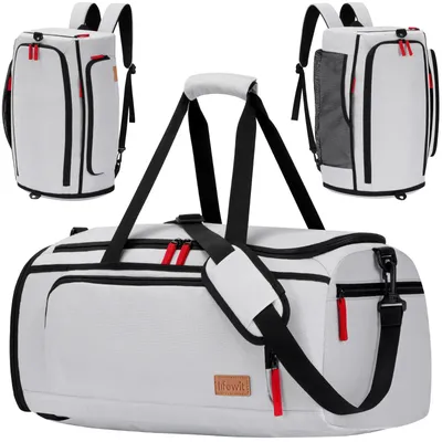 Sporttasche mit Schuhfach, Reisetasche, 55,9x35,5x20,3 cm, grau