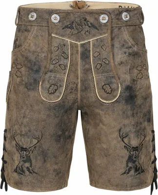 Immagine prodotto di Pantaloni corti in pelle tradizionale da uomo PAULGOS - HK4 ANTIK - vera pelle - disponibili in 3 colori - misura 44 - 60