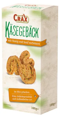Produktbild von Cräx Käsegebäck mit Senf und Honig verfeinert 100 g