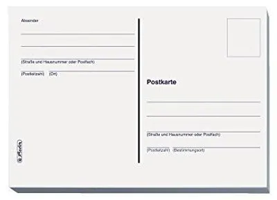 Produktbild von Herlitz postcard A6 20 pieces on blockMix white