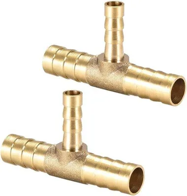 Obrázek produktu pro Mosazný 3cestný redukční kus pro hadice o rozměrech 10 mm × 6 mm s adaptérem