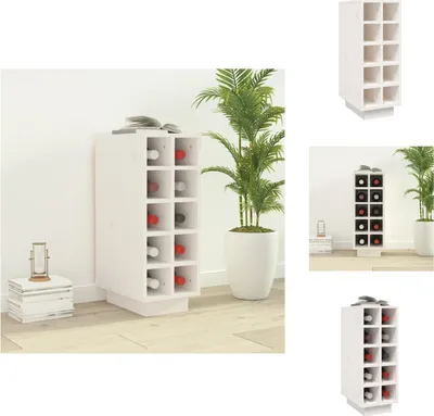 Produktbild von vidaXL Weinregal Weiß 23x34x61 cm Massivholz Kiefer - Weinregale