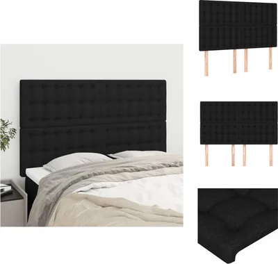Produktbild von vidaXL Kopfteile 4 Stk. Schwarz 72x5x78/88 cm Stoff -  Kopf- & Fußenden