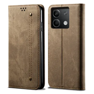 Obrázek produktu pro Pouzdro pro Xiaomi Redmi 13C 5G, Kožené Peněženkové Pouzdro s Magnetickým Uzavíráním a Stojánkem Khaki