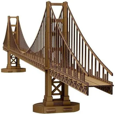 Produktbild von Golden Gate Bridge 3D Puzzle aus Karton, 63 Teile, zum Bemalen