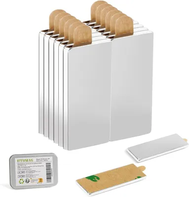 Productafbeelding van 12 Stuks Sterke Platte Zelfklevende Neodymium Magneten 40x10x1mm