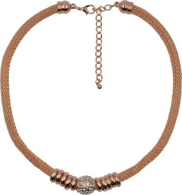 Produktbild von Steuer Modeschmuck Kette Metall 52cm rosé Glasstein 445050102