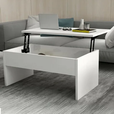 Immagine prodotto di Dmora Tavolino da Salotto Marinone 45x90x52h cm Bianco, un Vano Forma Rettangolare
