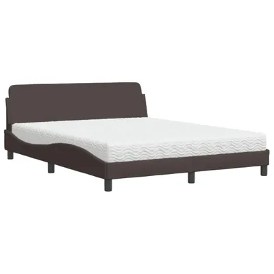 Produktbild von Bett mit Matratze "Dover" Dunkelbraun 160x200 cm Stoff