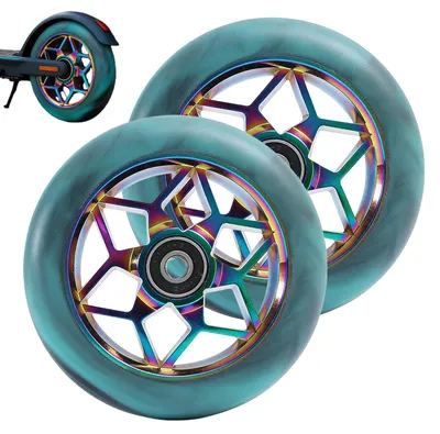 Productafbeelding van 2-Pack Vervangwielen voor Stuntstep met ABEC-9 Lagers