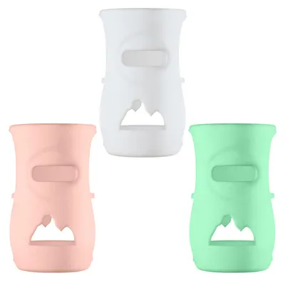 Produktbild von 3 Silikon-Flaschenhüllen für 120 ml/240 ml Babyflaschen, rutschfest, BPA-frei, isolierend, für 240 ml Glas-Babyflaschen