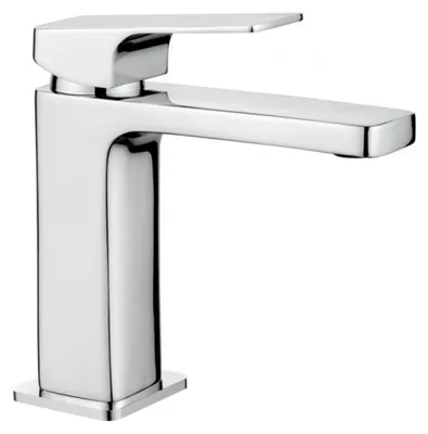 Produktbild von Waschtischarmatur eckig modern Messing verchromt