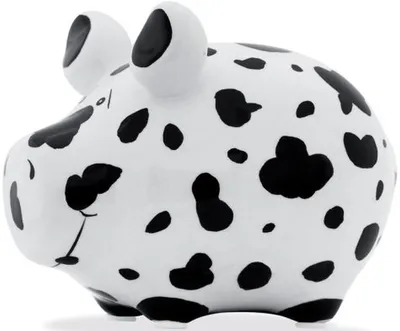 Produktbild von Spardose Schwein "Dalmatiner" - Keramik, klein, 3 St.