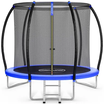 Image de Monzana Trampoline Ø244 cm Set complet avec filet de sécurité intérieur Échelle Couverture de bord tapis de saut de jardin
