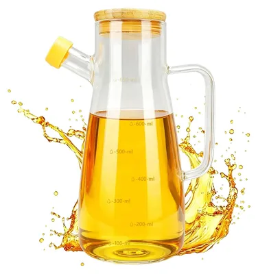 Ölflasche aus Glas, 650 ml, auslaufsicher, Dosierausgießer