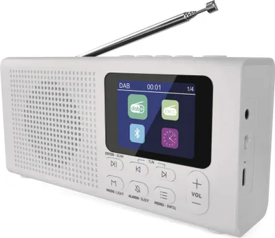 Tragbares Radio mit Bluetooth, DAB / DAB+ / FM, weiß