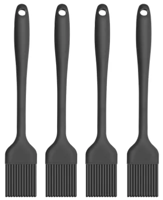Produktbild von 4-teiliges Set aus 21 cm langen Silikon-Back- und Grillpinseln, Gewürzpinseln, Gebäckpinseln, hitzebeständigen Silikon-Kochpinseln zum Backen, Kochen und Grillen.