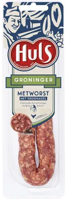 Image de Huls Groninger Metworst 110g – Saucisse crue épicée traditionnelle, collation et garniture de pain