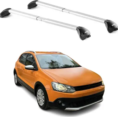 Image de Barres de toit pour VW Polo V Cross 6R 2010-2017 Gris Argenté 2 pièces ABE