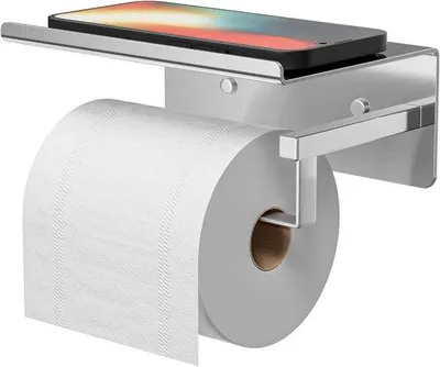 Obrázok produktu pre Samolepiaci držiak na toaletný papier z nehrdzavejúcej ocele, strieborný