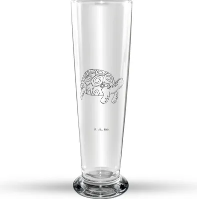 Produktbild von Mr. & Mrs. Panda Trinkglas Schildkröte Marschieren - Transparent - Geschenk, Bierbecher, Glasbecher, Abenteuer, Schildkröten, Inspiration, Motivation, Glasbierglas, Meer
