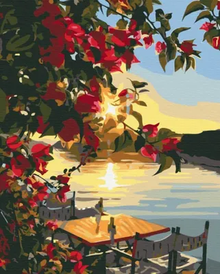 Obrázok produktu pre Malowanie po numerach BRUSHME 40x50 cm Zachód Słońca na Molo
