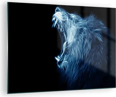 Produktbild von Bilder auf glas - Abstraktion Tier - 70x50cm - Glasbilder - Wandbilder - Kunstdruck - zum Aufhängen bereit - Wanddekoration aus Glas - Glas Bilder - Wandbild auf Glas - Einteilig - GAA70x50-3797