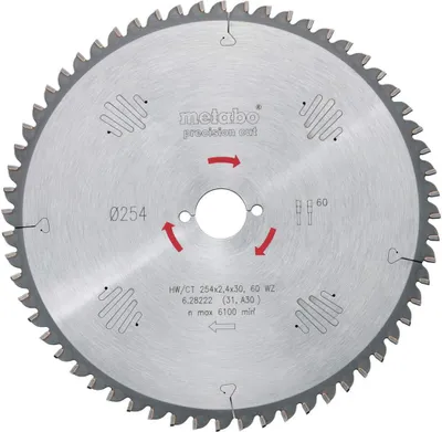 Zdjęcie produktu dla Metabo 628222000 - płyta wiórowa - drewno twarde - płyty MDF - sklejka - drewno miękkie - 25,4 cm - 3 cm - 1,8 mm - 2,4 mm - KS 254 Plus KGS 254 M KGS 254 Plus KGS 254 I Plus (628222000)