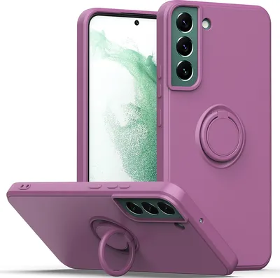 Produktbild von Samsung S22 5G Handyhülle, Ring Halter Ständer Kratzfeste Weiche Silikon schutzhülle für Samsung Galaxy S22 5G 5G Lila