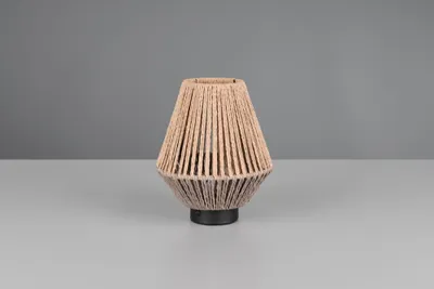 Image de Lampe de table LED, fil de papier, marron, fonctionnement sur batterie, H 22 cm