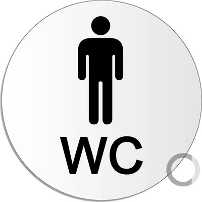 Produktbild von WC Schild Herren aus Aluminium | Ø 100 mm – UV-beständig Kratzfest selbstklebend