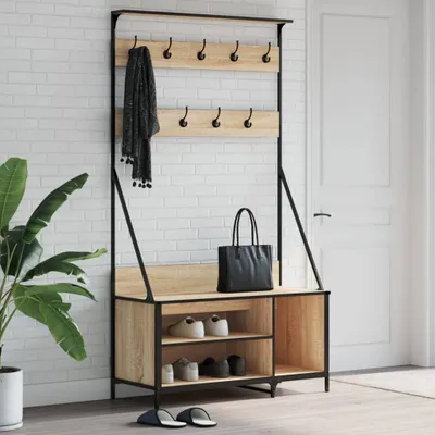 Obrázek produktu pro Věšák na kabáty s botníkem Sonoma dub 100x41x184 cm