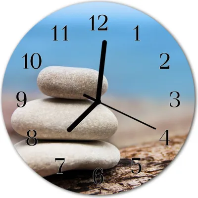 Produktbild von Glasuhr Wanduhr Küchenuhr Echt-Glas 30fi cm Steine mehrfarbig