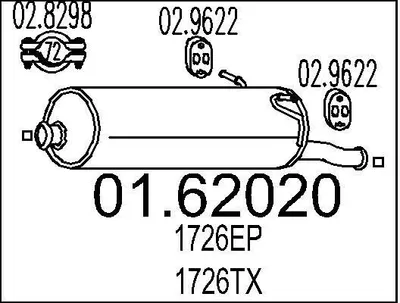 Produktbild von MTS 01.62020 Endschalldämpfer für CITROËN XSARA PICASSO (N68) Auspuff