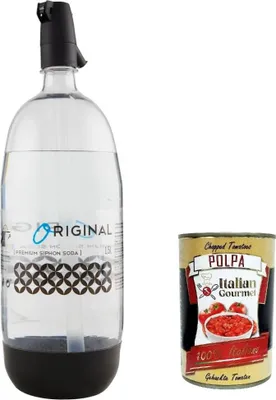 Produktbild von 6x Original Premiun Siphon Soda, Siphon fur cocktails, Siphon Sodawasser Sprudler 1,5 l + Italian Gourmet polpa 400g