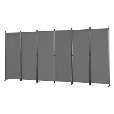 Zdjęcie produktu dla Angel Living 6-częściowa parawanowa przegroda wewnętrzna Składana przegroda wewnętrzna Parawan wewnętrzny na taras lub balkon 336 x 165 cm Szary
