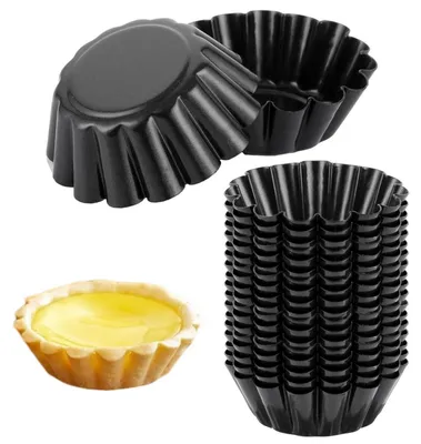 Immagine prodotto di Mini stampini per tartelette, 20 pezzi, Acciaio al carbonio antiaderente, diametro 6,5 cm