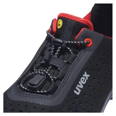 Image de chaussures basses uvex 1 G2 S1P noir, rouge largeur 14 taille 44