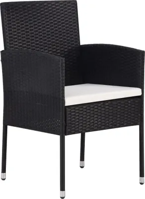 Immagine prodotto di vidaXL Sedie da giardino con cuscini in bianco crema 2 pezzi in polyrattan nero