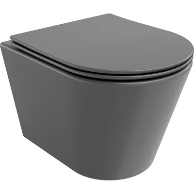 Obrázek produktu pro Mexen Rico WC mísa Rimless s pomalu padající deskou slim, duroplast, Tmavě matová černá - 30724071