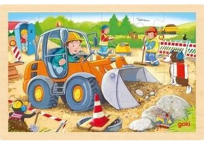 Produktbild von Goki Holzpuzzle Baustelle - 24 Teile