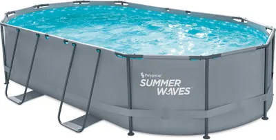 Produktbild von Summer Waves Active Frame Pool oválny nadzemný bazén vrátane príslušenstva sivý 488x305x107 cm