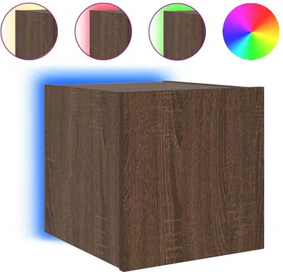 Produktbild von vidaXL TV-Wandschrank mit LED-Leuchten Braun Eichen-Optik 30,5x35x30cm