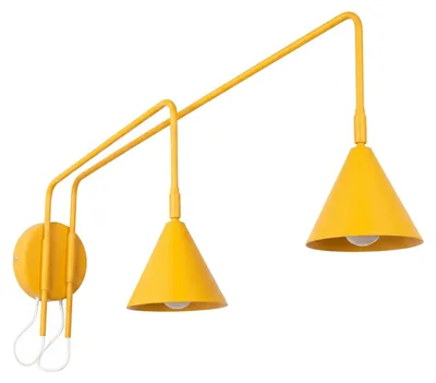 Obrázok produktu pre Nástenné svietidlo NOX 2 žltá s vypínačom 2xE14 10W oceľ 30x80x150cm Sollux Lighting