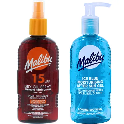 Zdjęcie produktu dla Malibu Olejek Brązujący SPF15 200ml + Żel Po Opalaniu 200ml