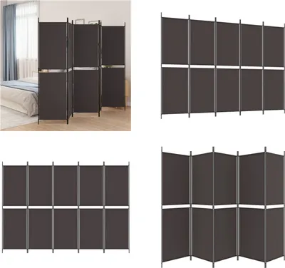 Obrázok produktu pre vidaXL 5-dielny paraván hnedý 250x180 cm látka - deliaca stena - deliaca stena do miestnosti
