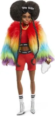 Immagine prodotto di Barbie Extra con capelli afro e giacca arcobaleno, incluso animale domestico